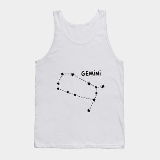 Zodiac Sign - Gemini Black Tank Top